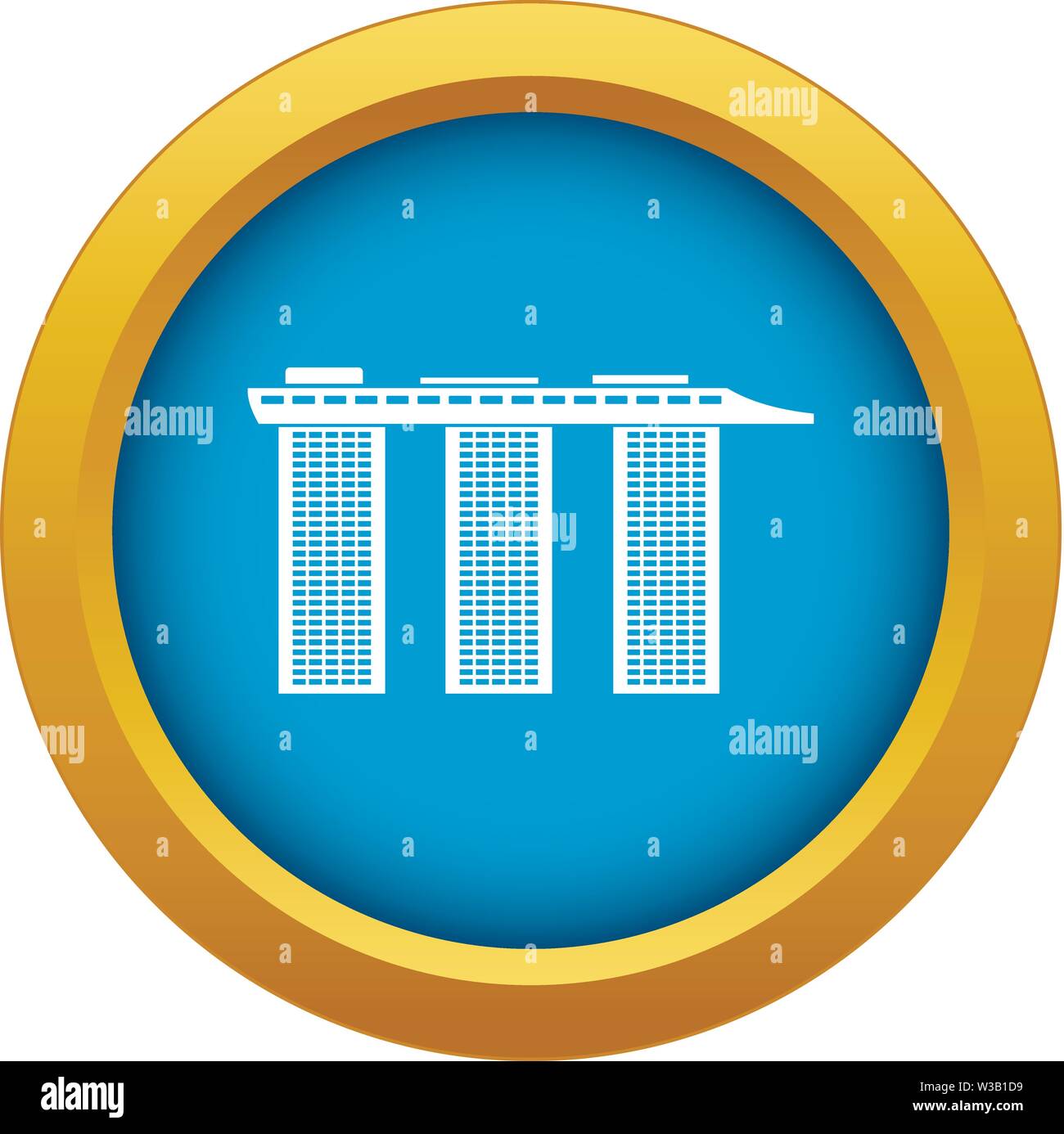 Marina Bay Sands Hotel, Singapour bleu icône vector isolated Illustration de Vecteur
