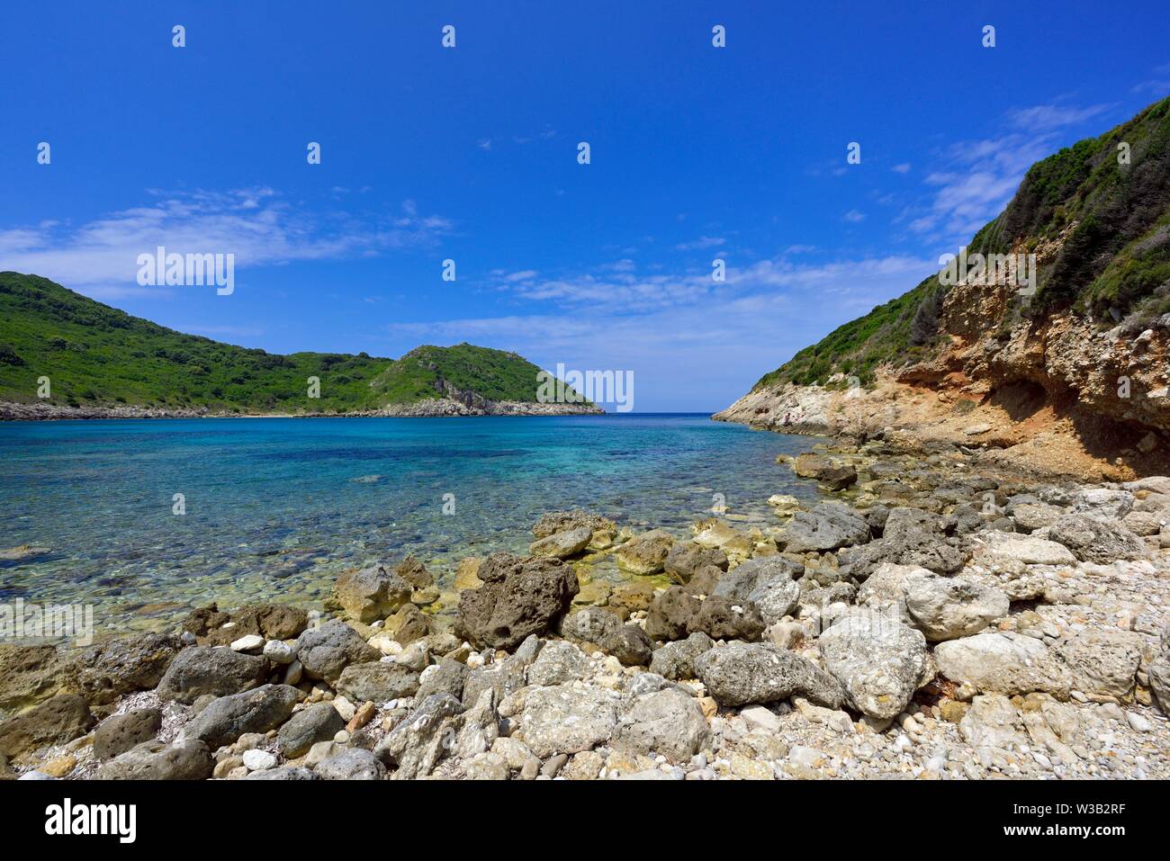 Porto timoni, Cape, Arillas Afionas, Corfou, îles Ioniennes, Grèce Banque D'Images