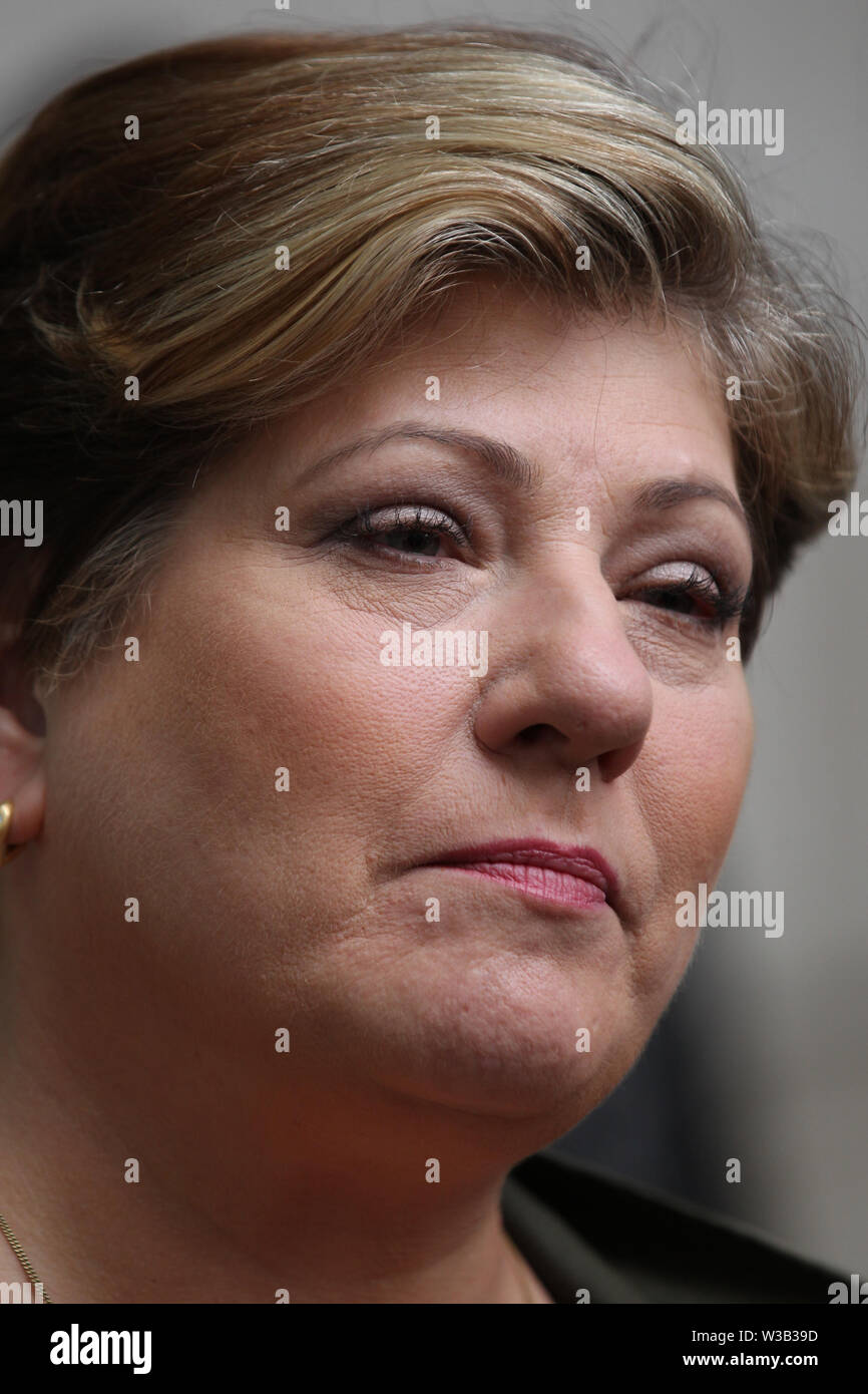 Londres, Royaume-Uni, 14 juillet 2019. Emily Thornberry Shadow Secrétaire d'État aux Affaires étrangères et du Commonwealth vue dans les studios de la BBC Banque D'Images