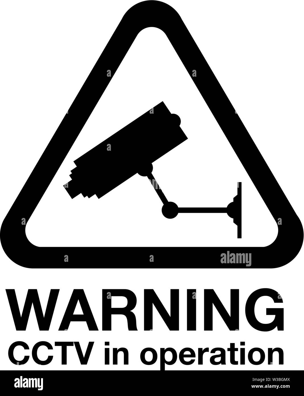 Panneau d'avertissement de vidéosurveillance Illustration de Vecteur
