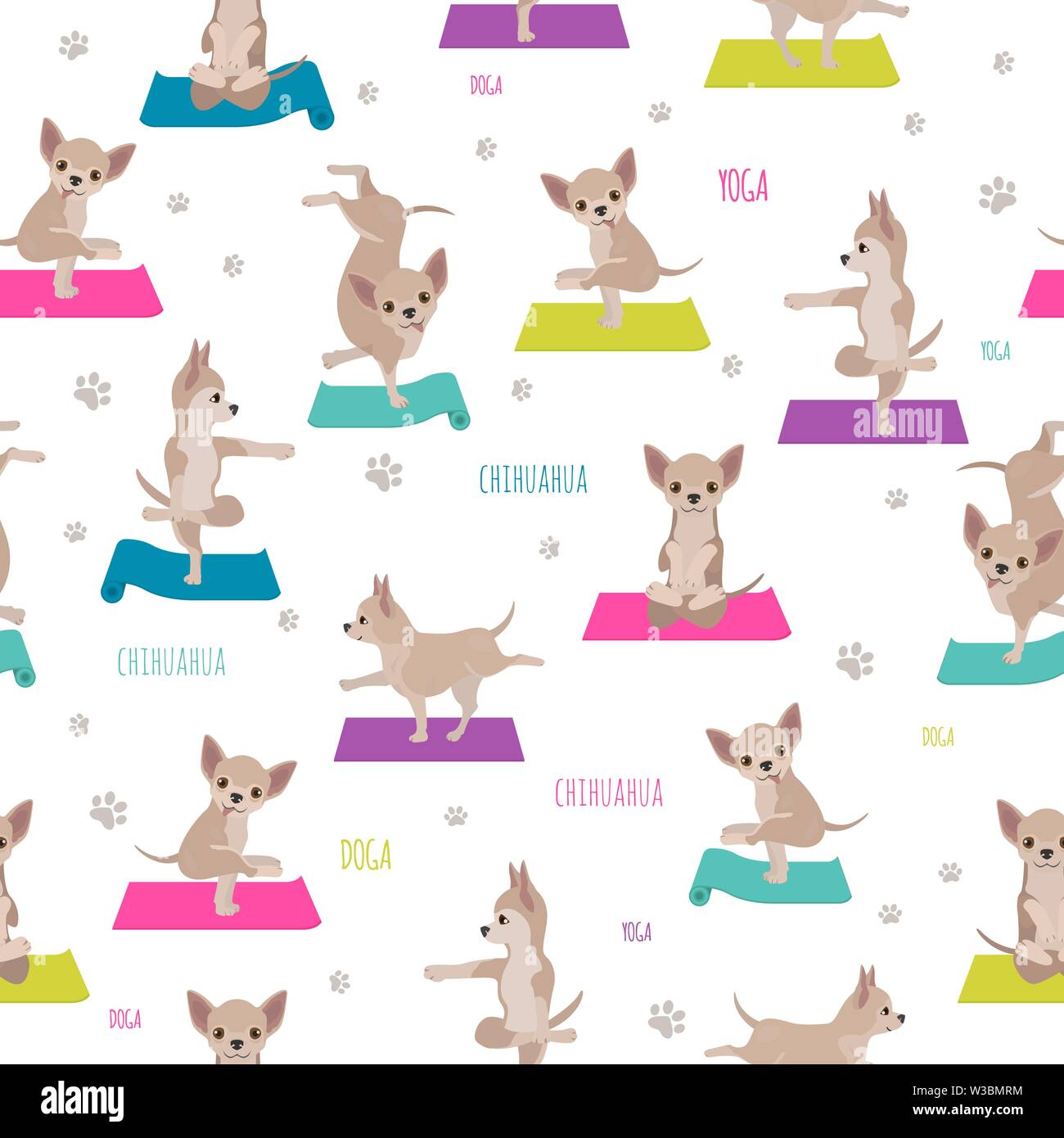 Les chiens et les exercices de yoga pose. Chihuahua. transparente Vector illustration Illustration de Vecteur