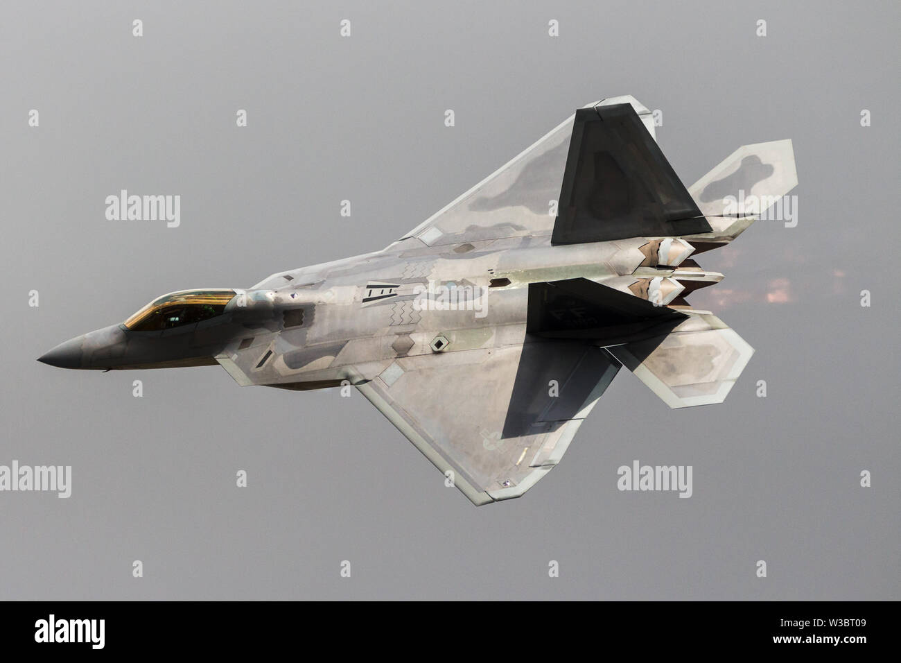 Lockheed Martin F-22A Raptor vu ici pendant son affichage à RAF Fairford Banque D'Images