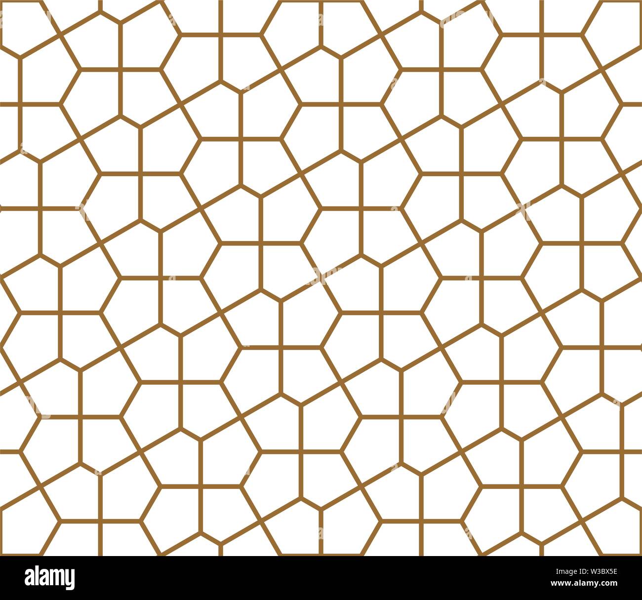 Ornement géométrique transparente fondée sur l'art arabe traditionnelle mosaïque musulmane.Brown color lines.Grande conception pour le tissu, du textile, du papier d'emballage,capot,retour Illustration de Vecteur