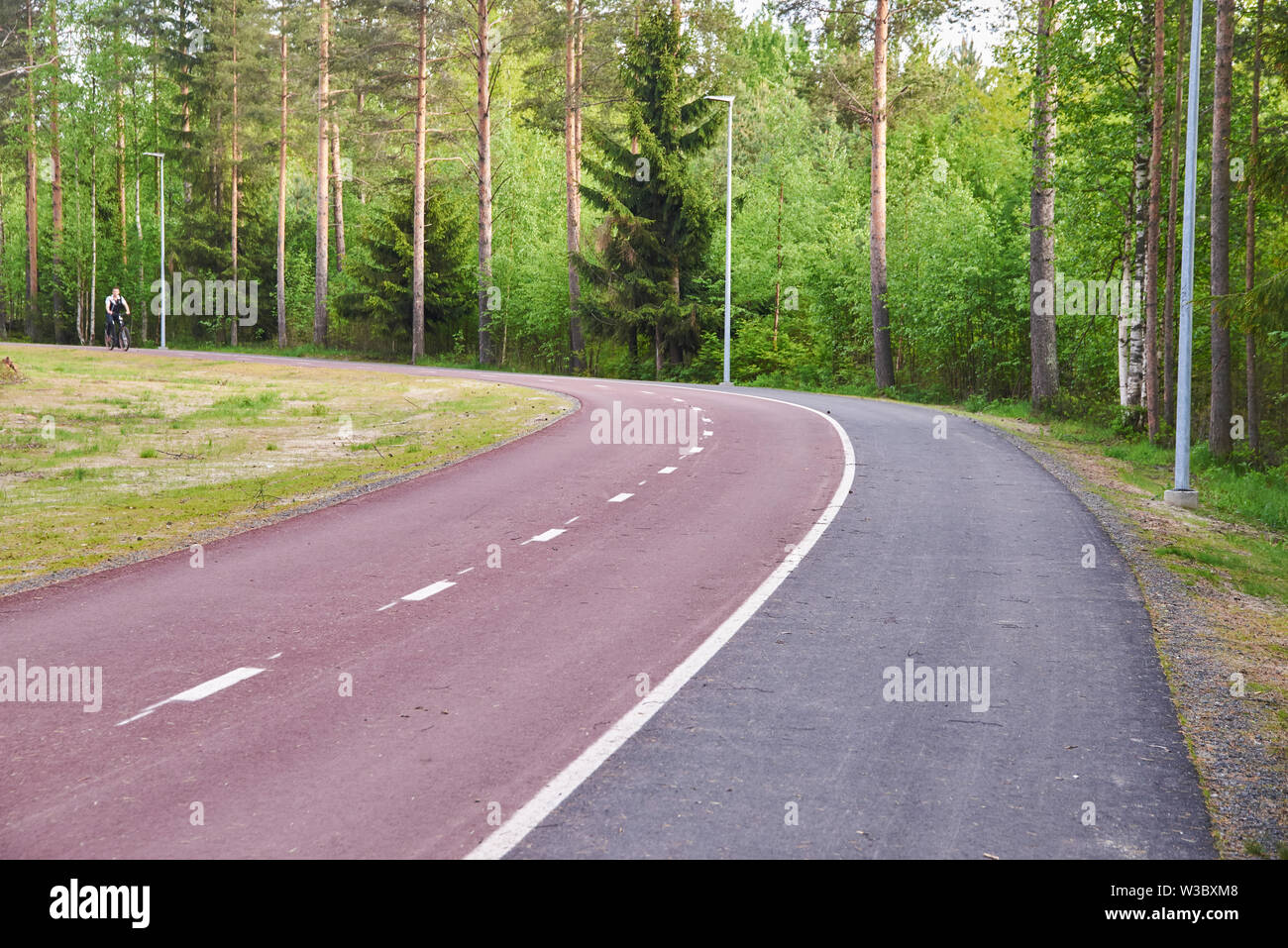 Itinéraire cycliste à Oulu, Finlande Banque D'Images