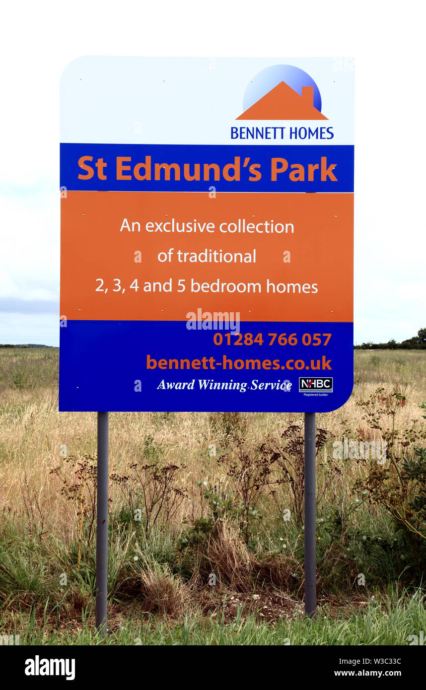 Maisons de Bennett, les terres agricoles, l'acquisition, développement de nouveaux logements, Parc Saint Edmunds, Hunstanton, Norfolk, Angleterre. Banque D'Images