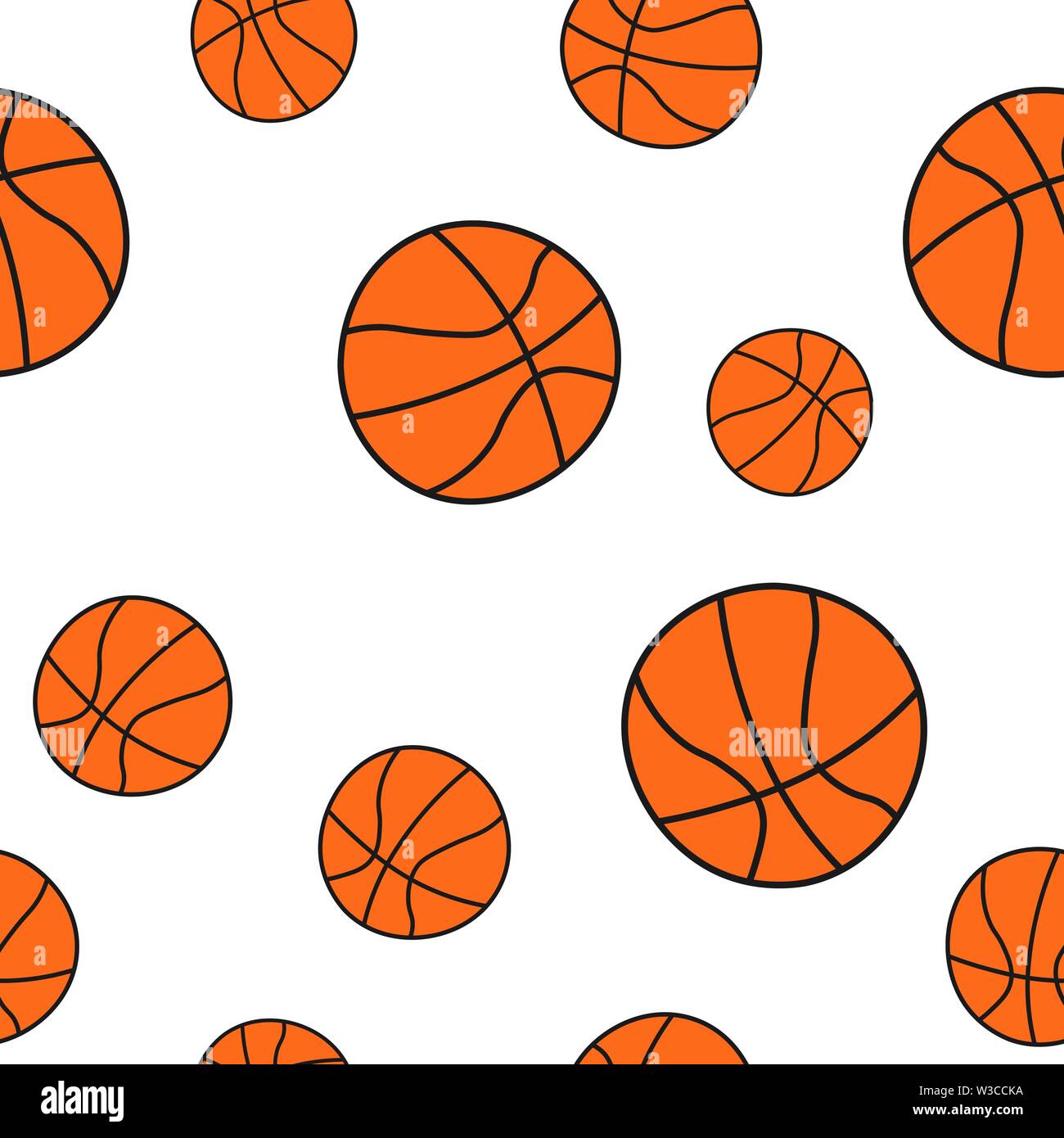 Profil de balles de basket-ball parfaite dans Doodle style. Vector illustration. Illustration de Vecteur
