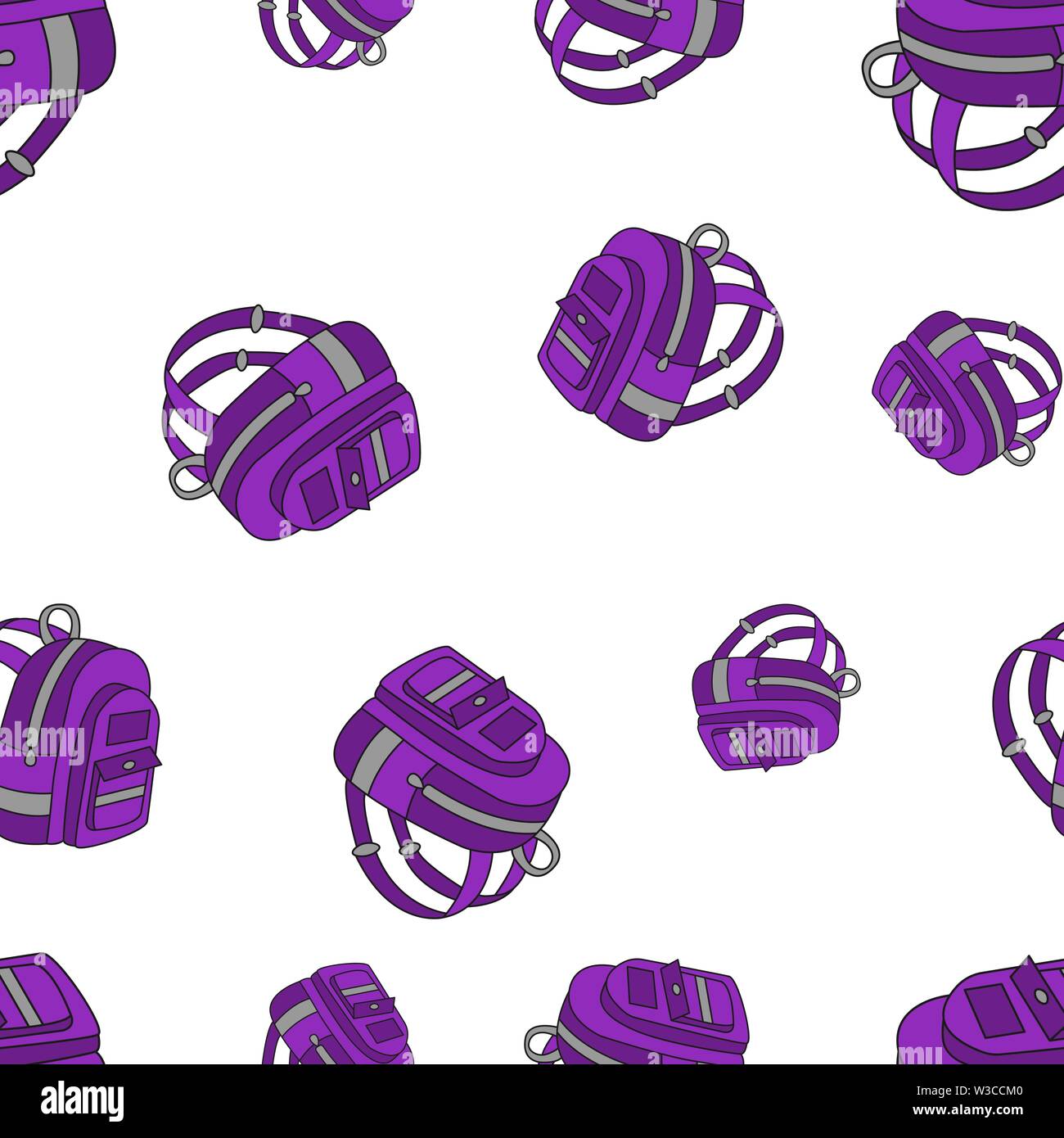 Profil de l'école sans soudure en sacs à dos style Doodle. Vector illustration. Illustration de Vecteur