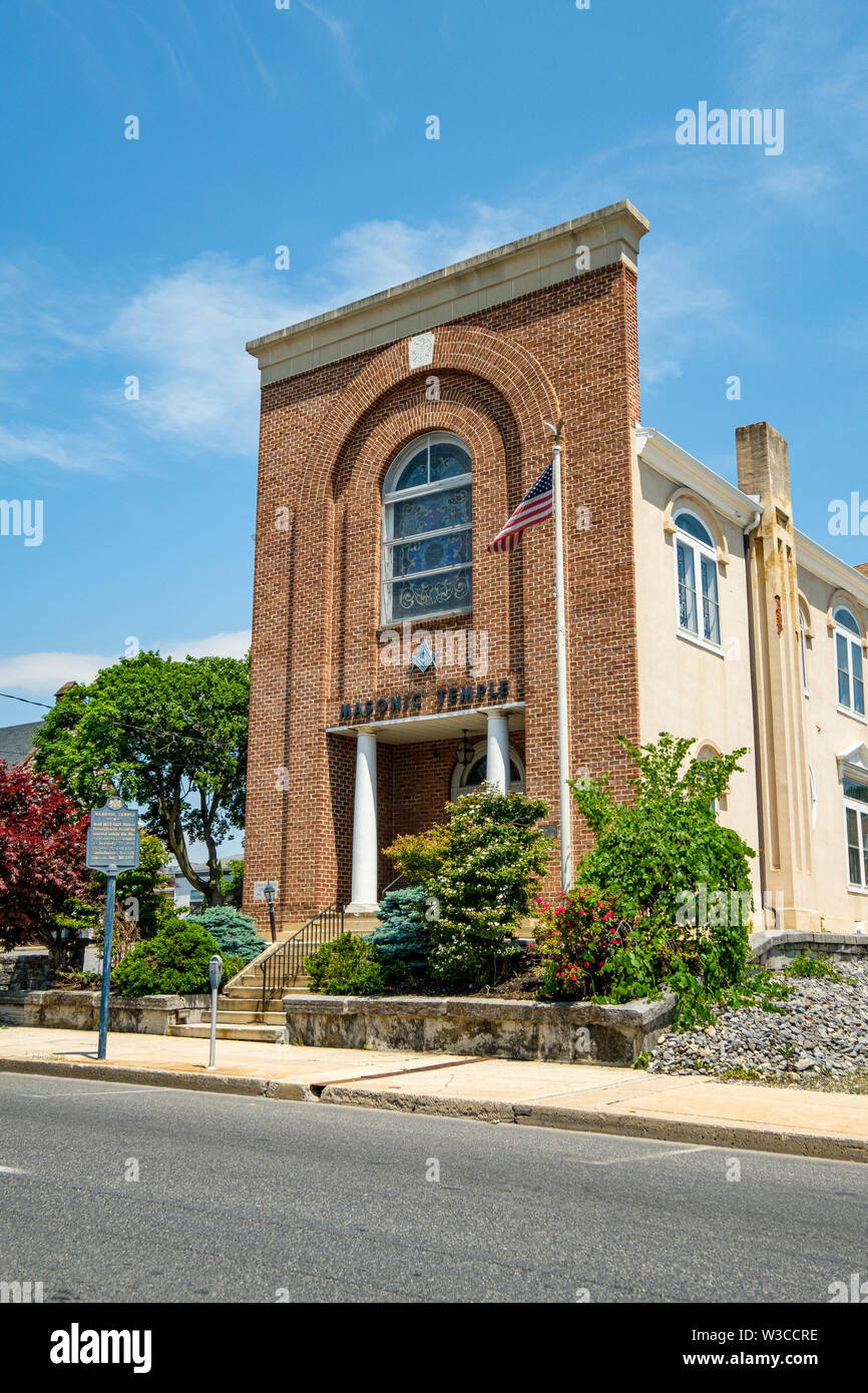 Temple maçonnique, George Washington Lodge No 143, 74 South 2nd Street, Chambersburg, Pennsylvanie Banque D'Images