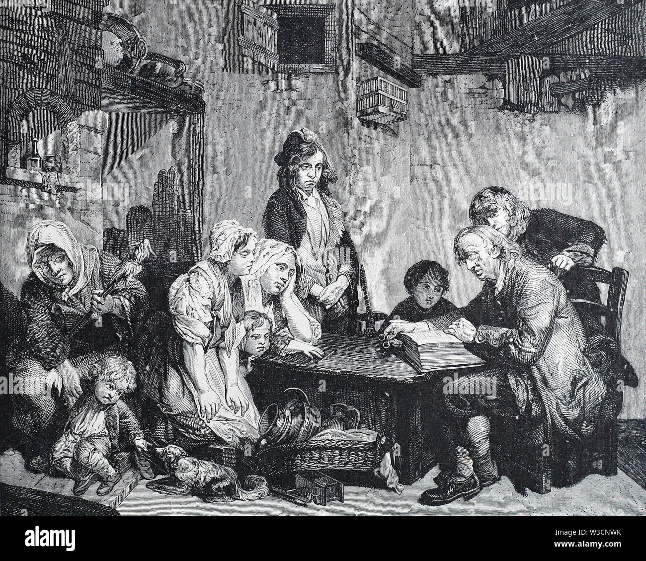 La lecture de la Bible par Jean-Baptiste Greuze Banque D'Images