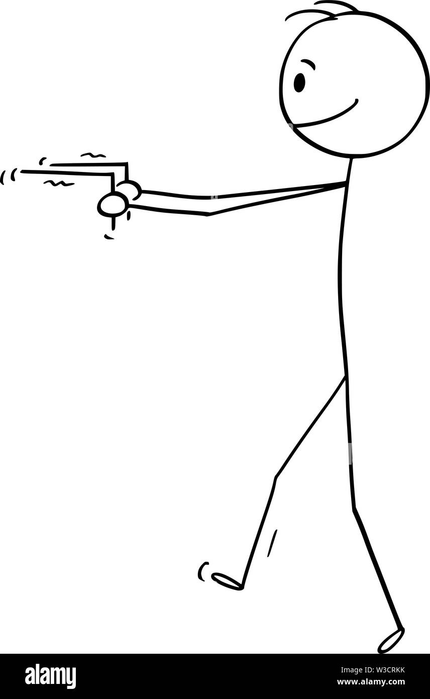 Vector cartoon stick figure dessin illustration conceptuelle de devin ou sourcier à la recherche d'eau dans le sol. Illustration de Vecteur