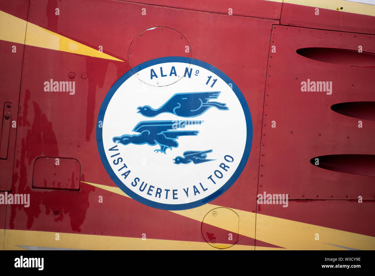 Ala 11, un escadron de chasse espagnol, actuellement situé à la base aérienne de Moron, Espagne. (Traduction : avec de la chance et le taureau) Banque D'Images