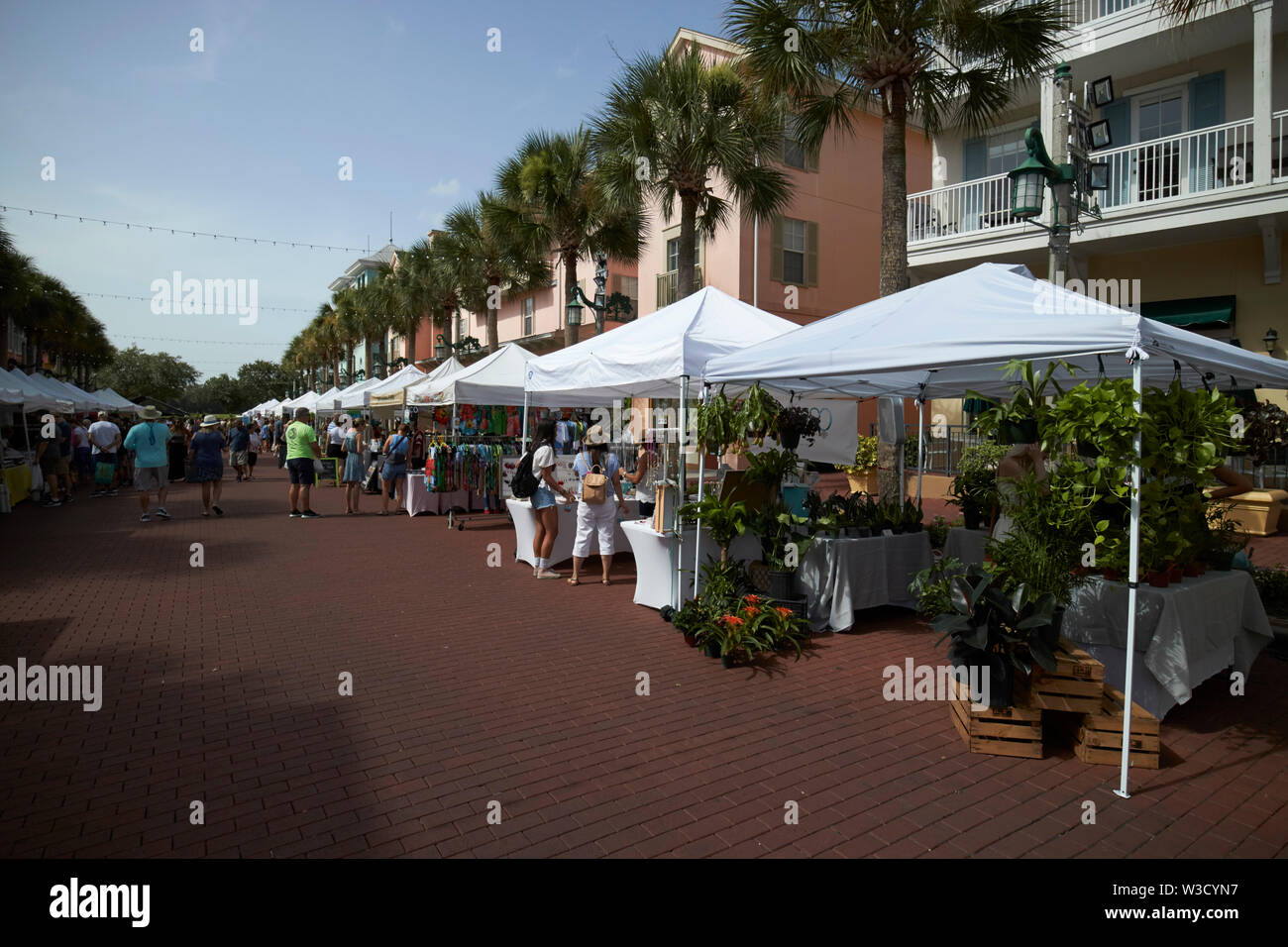 Dimanche marché de fermiers sur Market street celebration Florida United States of America Banque D'Images