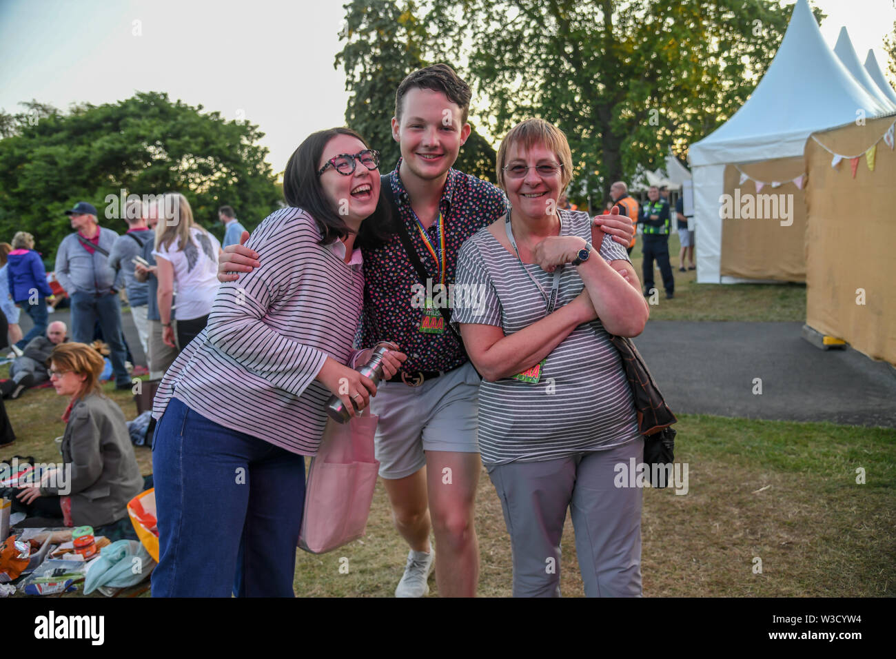 Londres, Royaume-Uni. 14 juillet 2019. Des milliers d'amateurs enthousiastes à Rick Astley, icône 80s effectue à Kew retourné la musique 2019 le 14 juillet 2019, Londres, Royaume-Uni. Credit Photo : Alamy/Capital Live News Banque D'Images
