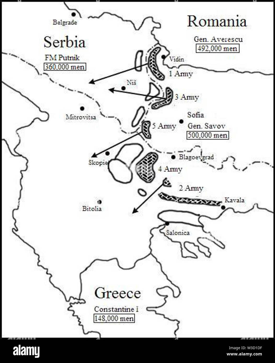 2e guerre des Balkans le Bulgare Banque D'Images