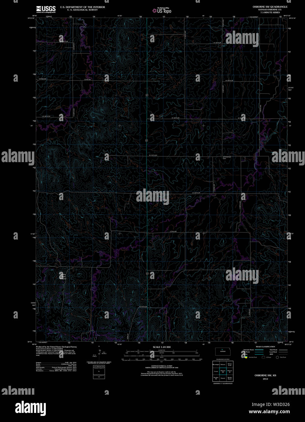 Carte du kansas osborne Banque de photographies et d’images à haute
