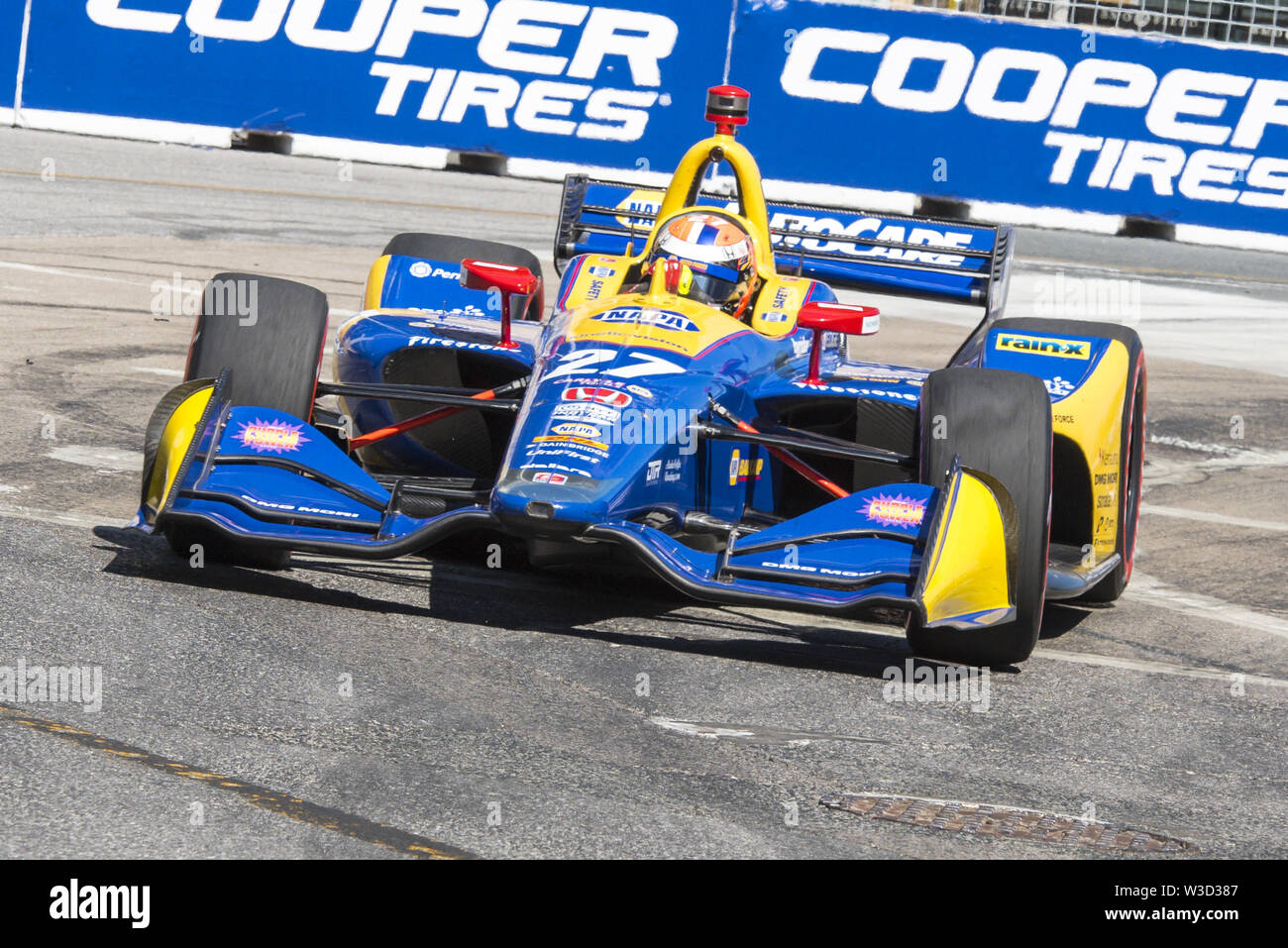 Toronto, Ontario, Canada. 14 juillet, 2019. VERIZON pilote Indycar Series ALEXANDER ROSSI (27) la race dans la série Indycar VERIZON Honda Indy Toronto de course qui s'est tenue à Toronto, Canada Crédit : Angel Marchini/ZUMA/Alamy Fil Live News Banque D'Images