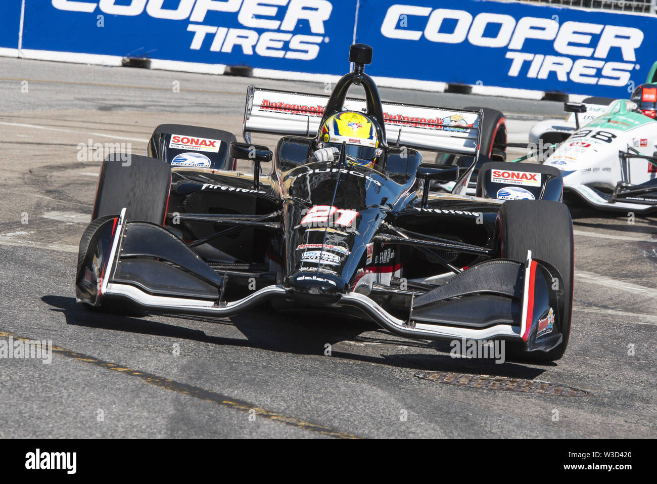 Toronto, Ontario, Canada. 14 juillet, 2019. Le pilote de la série Indycar VERIZON SPENCER PIGOT (21) la race dans la série Indycar VERIZON Honda Indy Toronto de course qui s'est tenue à Toronto, Canada Crédit : Angel Marchini/ZUMA/Alamy Fil Live News Banque D'Images