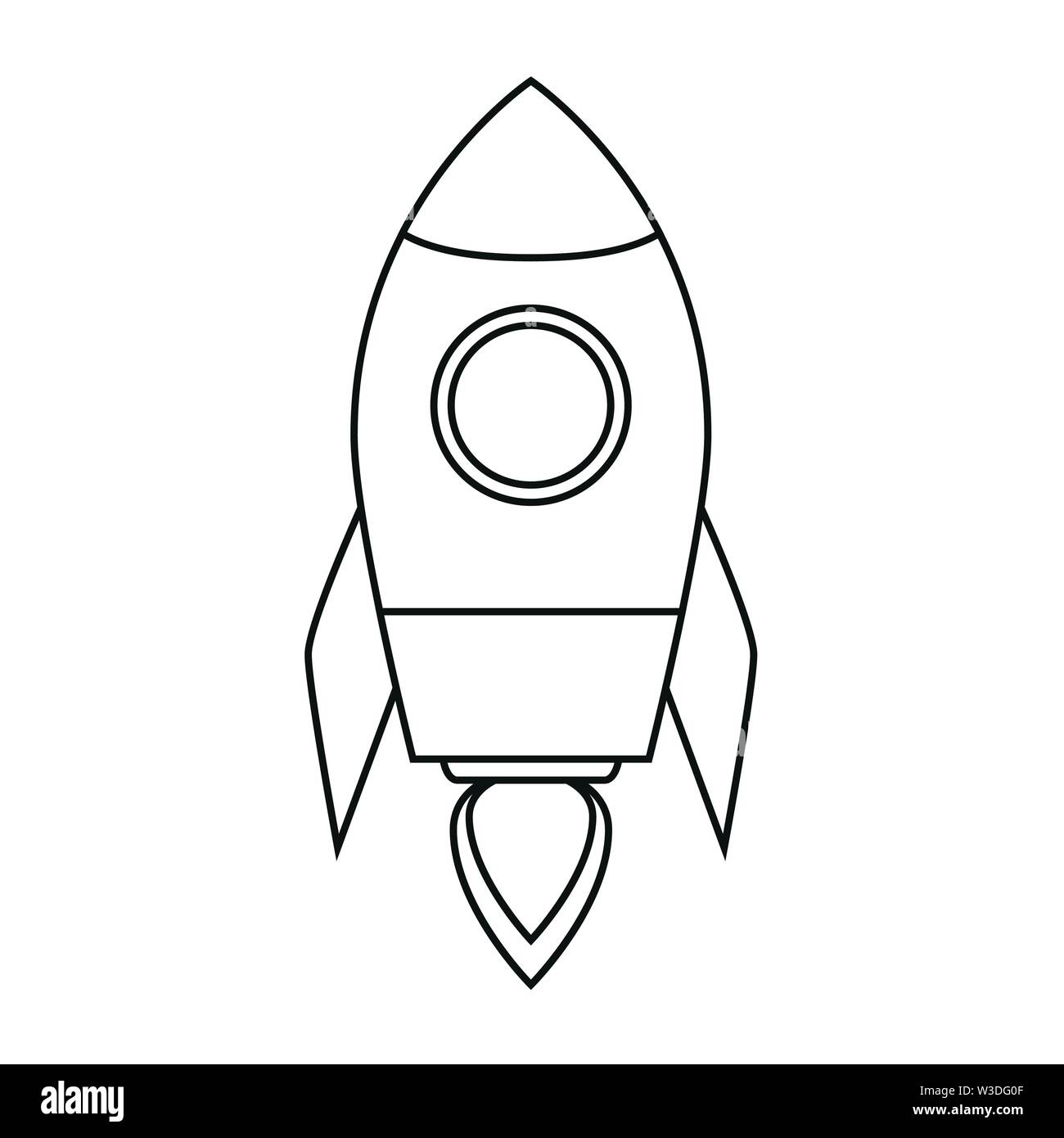 Fusée silhouette isolated on white background vector illustration EPS10 Illustration de Vecteur