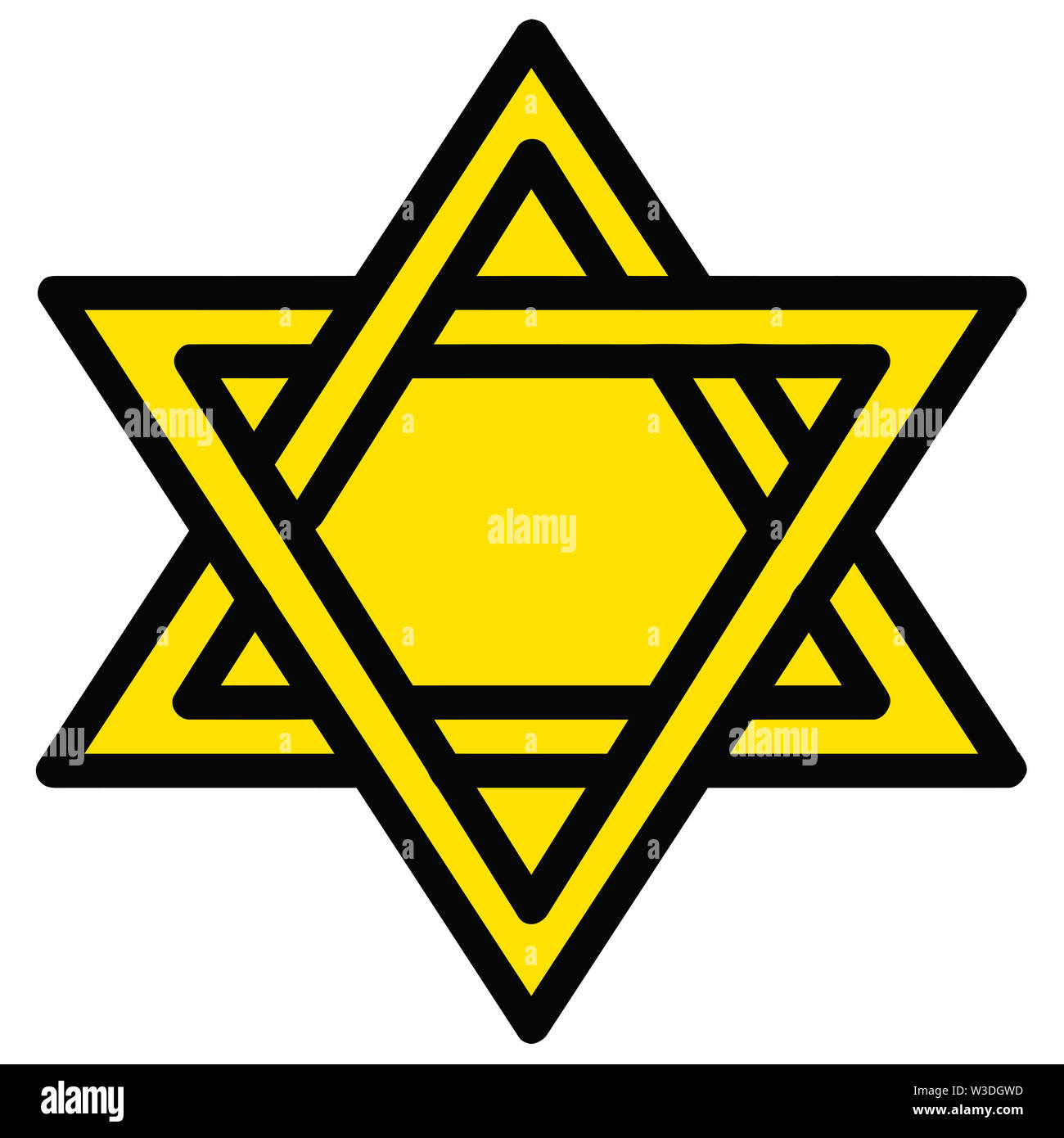 Étoile de David traditionnel le judaïsme religion juive illustration jaune Banque D'Images