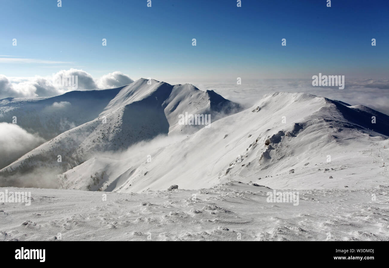 Montagne en hiver - Slovaquie Banque D'Images