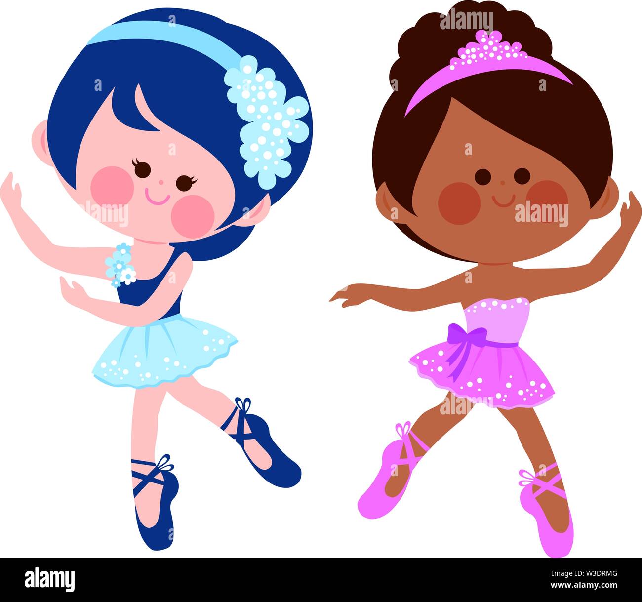Vector illustration de deux filles danseur ballerine mignon. Illustration de Vecteur