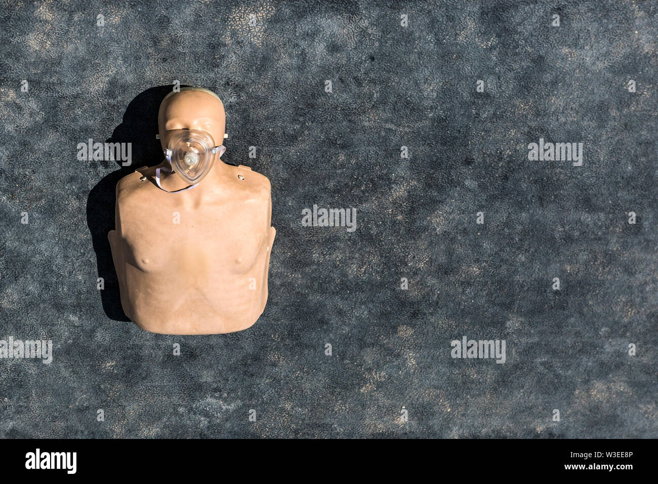 Une vue de dessus d'un CPR Ressuscitation mannequin. Banque D'Images