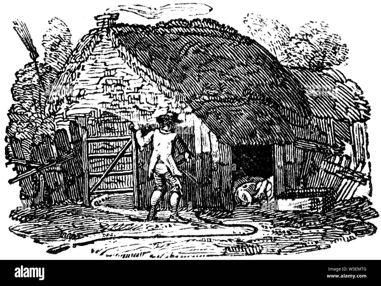 Cordier pastorale. Couper du bois gravé, illustration tirée de 'Thomas Bewick 'une Histoire générale de quadrupèdes", publié par T. Bewick, Longman et C Banque D'Images