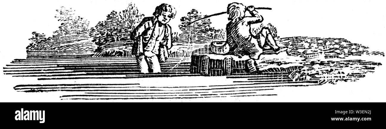 Cordier pastorale. Couper du bois gravé, illustration tirée de 'Thomas Bewick 'une Histoire générale de quadrupèdes", publié par T. Bewick, Longman et C Banque D'Images