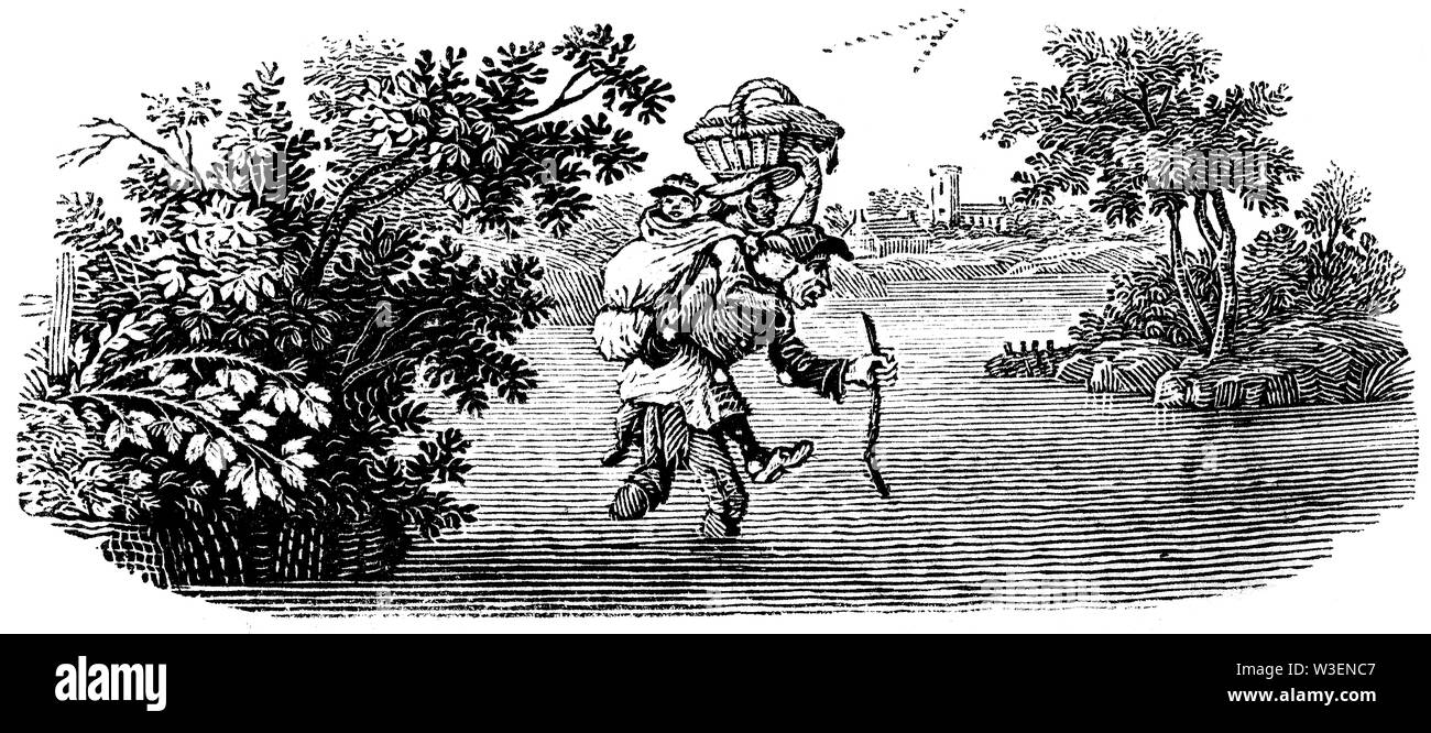 Cordier pastorale. Couper du bois gravé, illustration tirée de 'Thomas Bewick 'une Histoire générale de quadrupèdes", publié par T. Bewick, Longman et C Banque D'Images