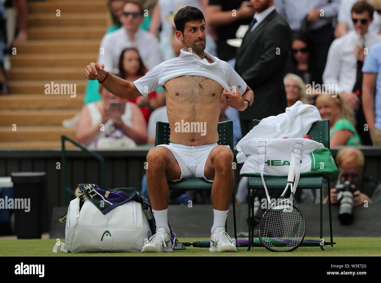 NOVAK DJOKOVIC, LA FINALE DE LA là haut des célibataires, 2019 Banque D'Images