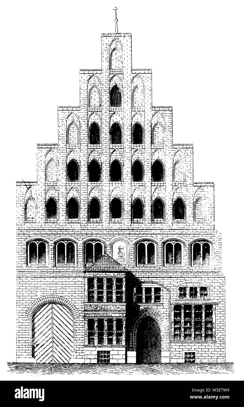 Cité médiévale d'habitation à Hanovre, , l'histoire culturelle (livre, 1875) Banque D'Images