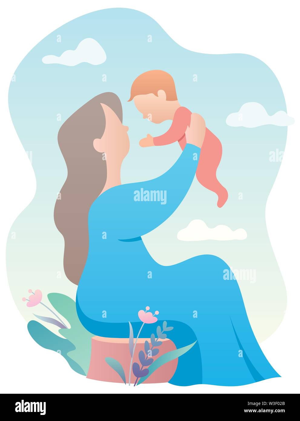 Grand-mère et bébé Illustration de Vecteur