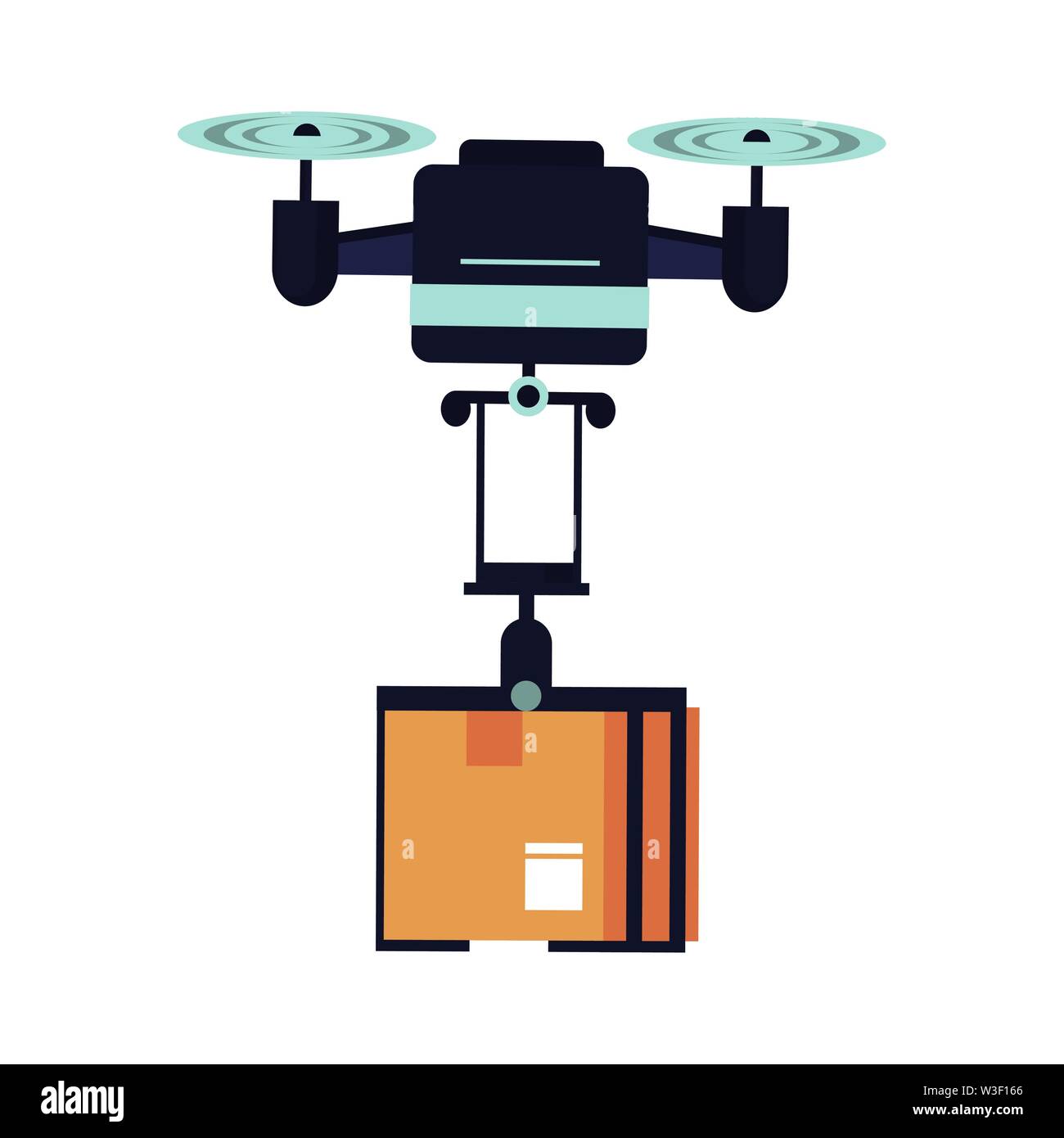 Commande à distance de drones aériens cartoon Illustration de Vecteur