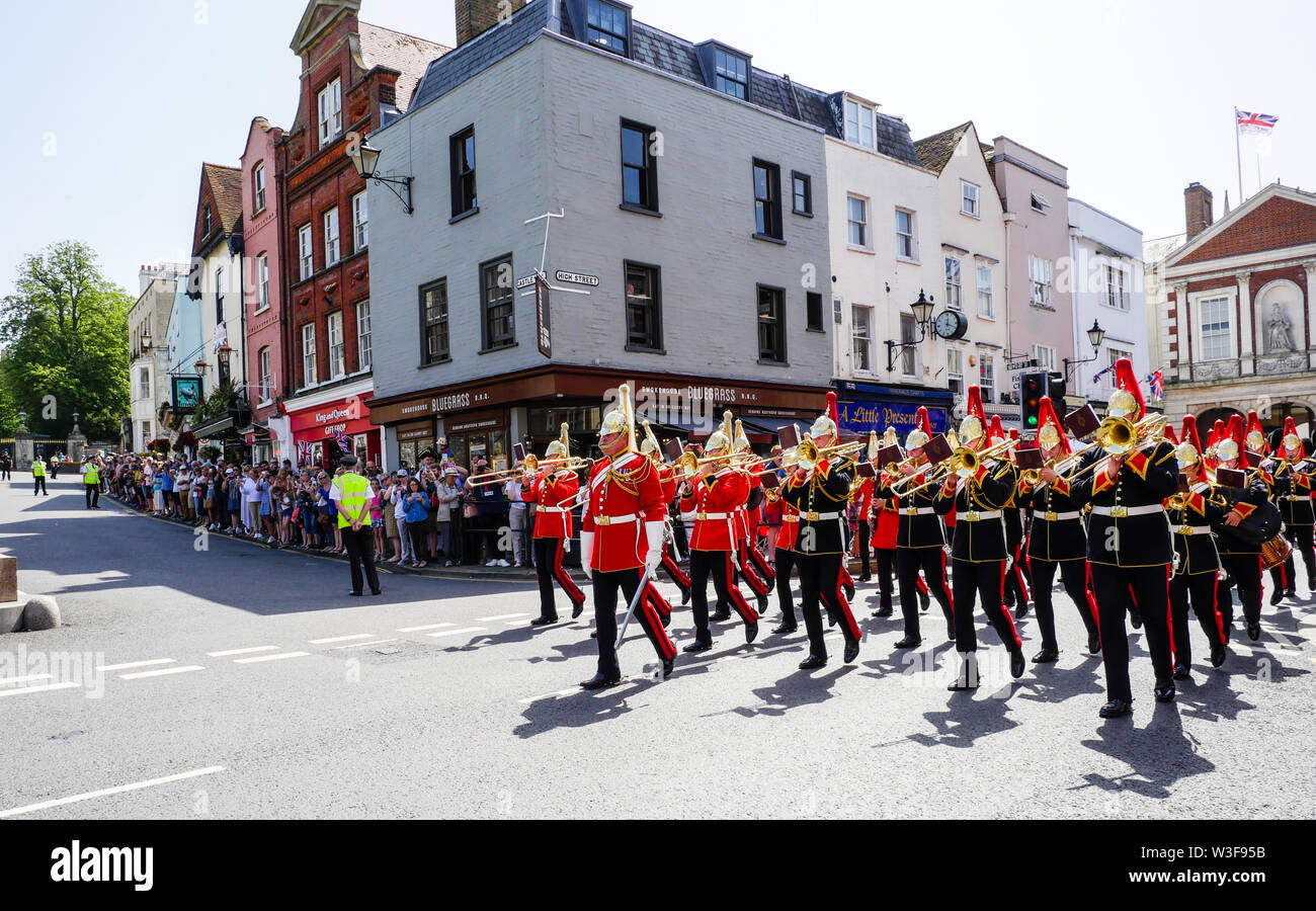 Imprimeur de la Garde côtière canadienne, Marching jeté, Windsor, Berkshire, Angleterre, RU, FR. Banque D'Images