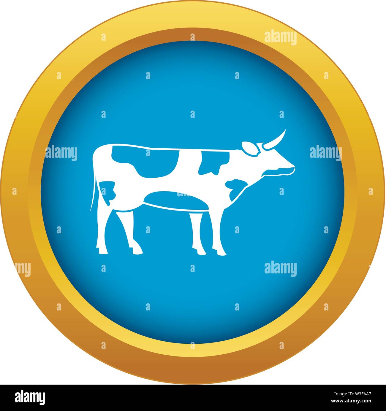 L'icône de vache Suisse isolé vecteur bleu Illustration de Vecteur