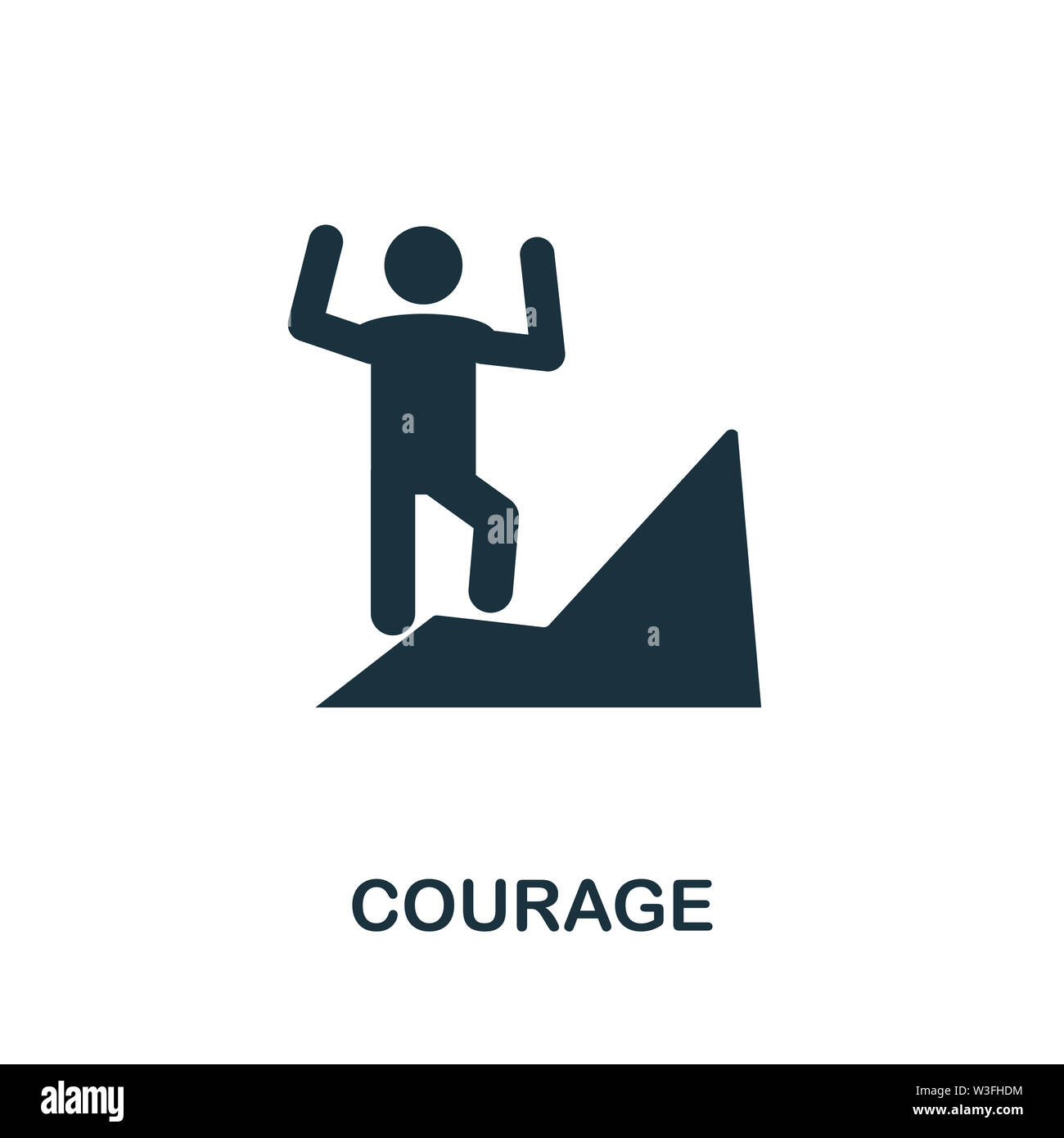 Symbole d'icône courage. Signe créatif de la collection d'icônes de gestion d'entreprise. Icône courage plate pour ordinateur et mobile Banque D'Images