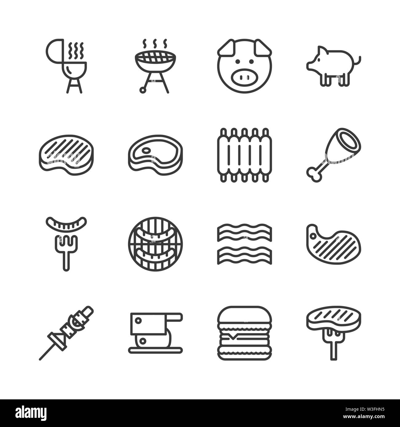 Les porc icon set.Vector illustration Illustration de Vecteur