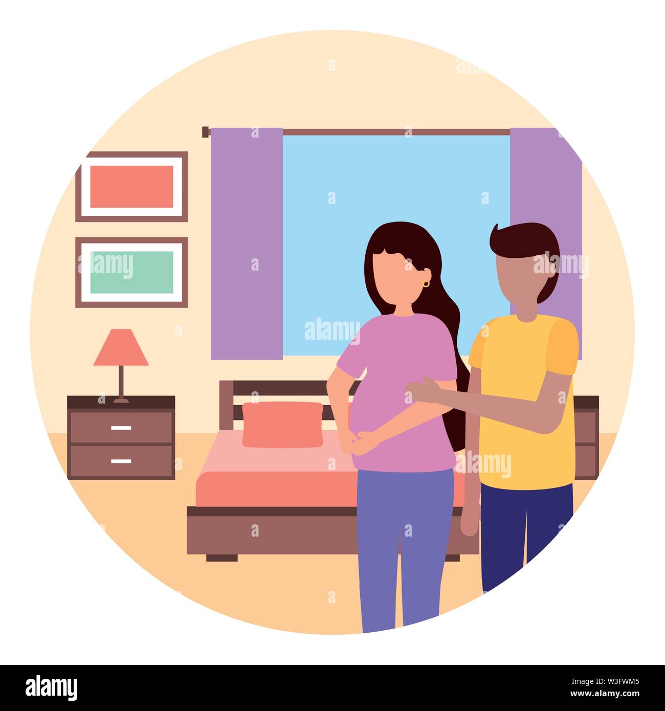 Grossesse et maternité télévision scène Illustration de Vecteur