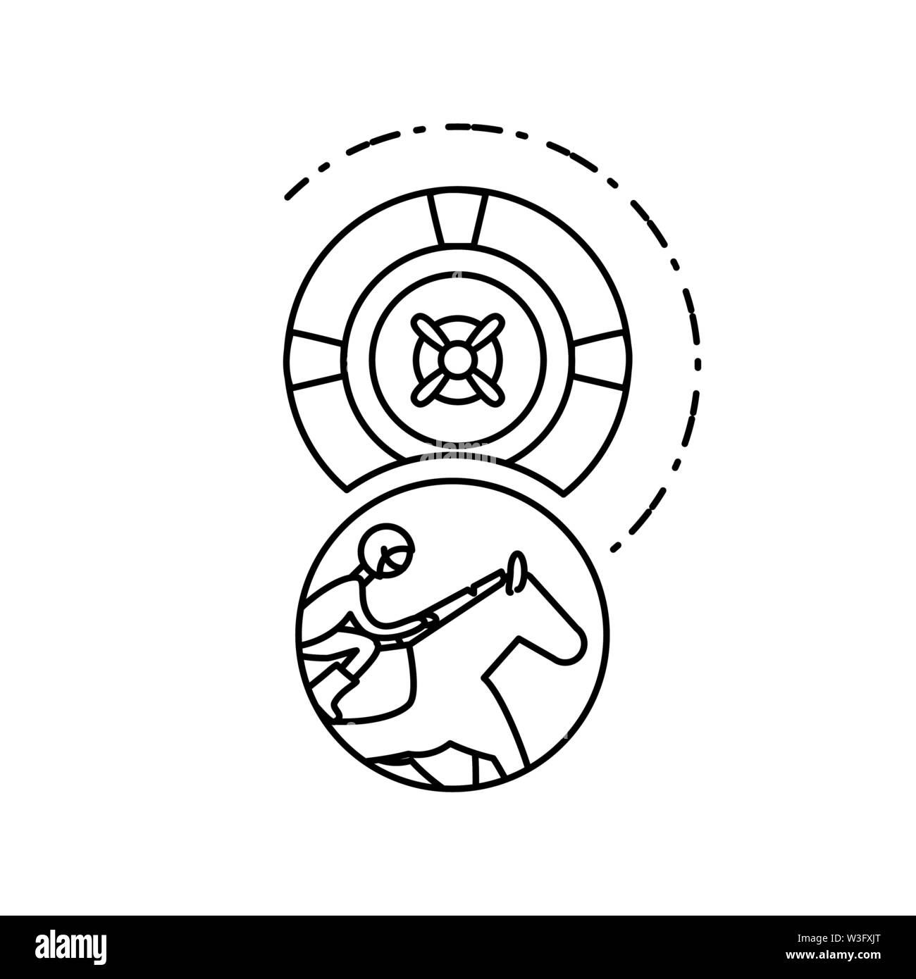 Jeu de roulette de casino avec l'hippodrome vector illustration design Illustration de Vecteur