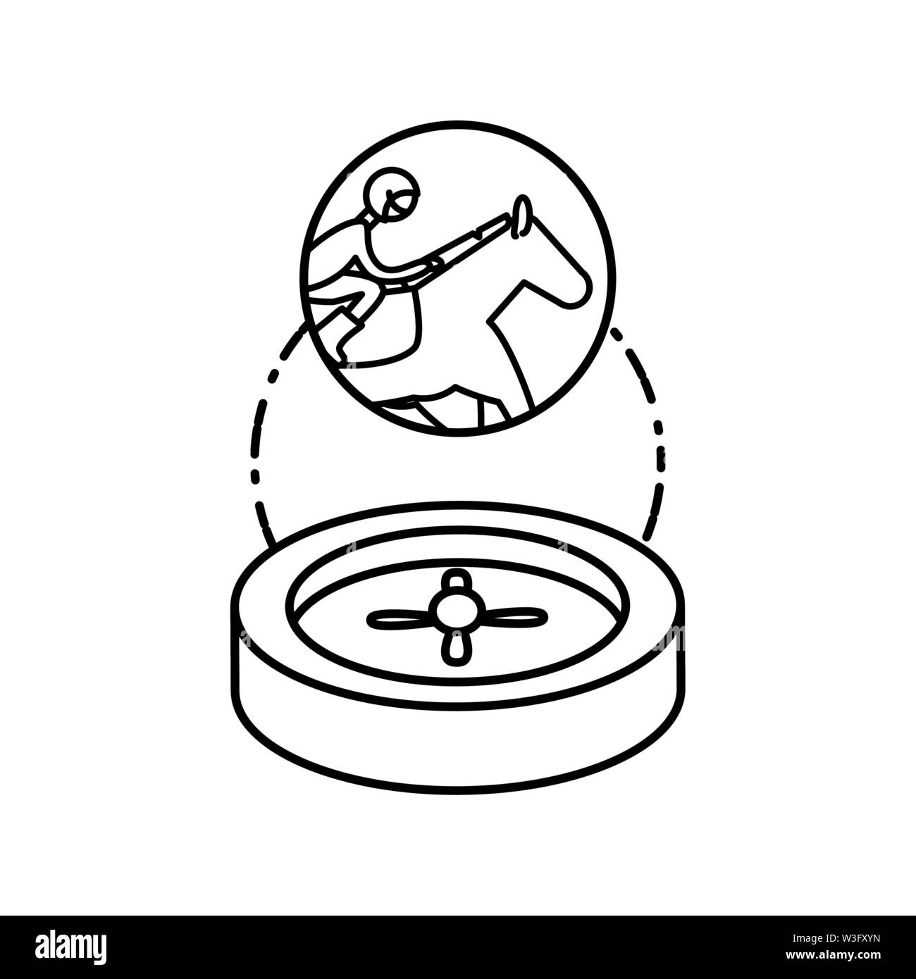 Jeu de roulette de casino avec l'hippodrome vector illustration design Illustration de Vecteur