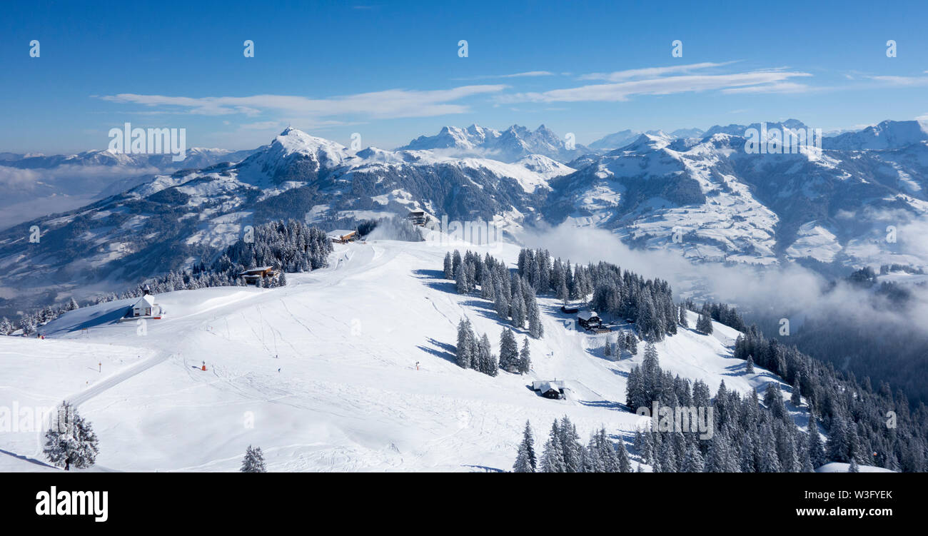 L'hiver dans les montagnes du Tyrol, Autriche Banque D'Images