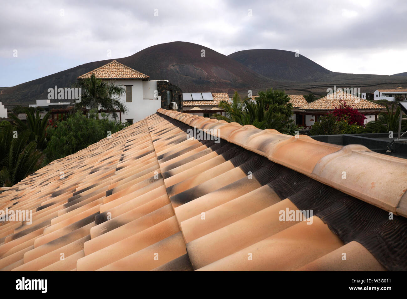 Vue sur les toits à Calderón Hondo, Lajares, Fuerteventura Banque D'Images
