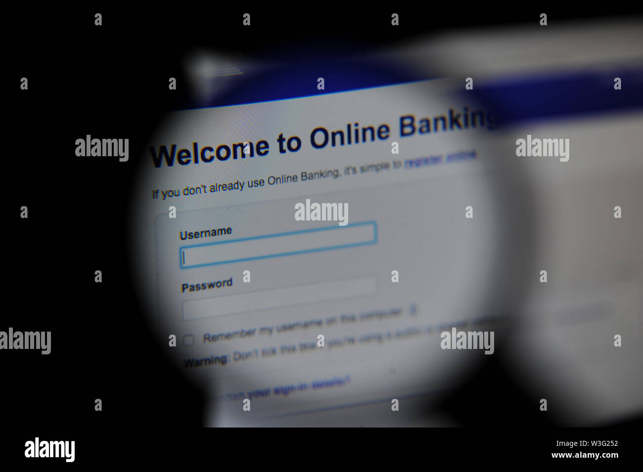 L'écran de connexion sur la banque en ligne de Halifax Banque D'Images