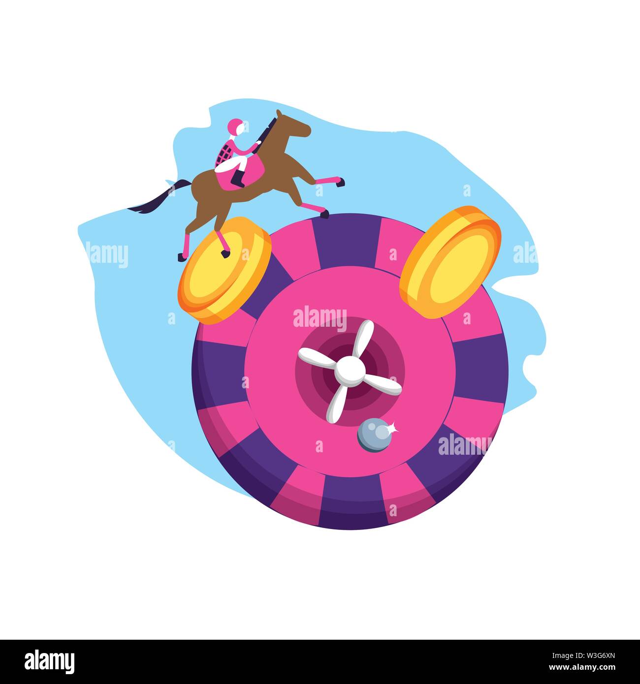 Jeu de roulette de casino avec l'hippodrome vector illustration design Illustration de Vecteur