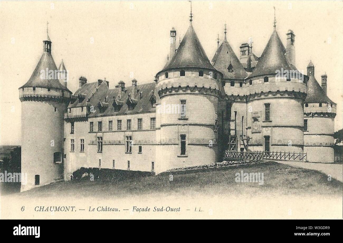 Château de Chaumont sur Loire carte postale-a1. Banque D'Images
