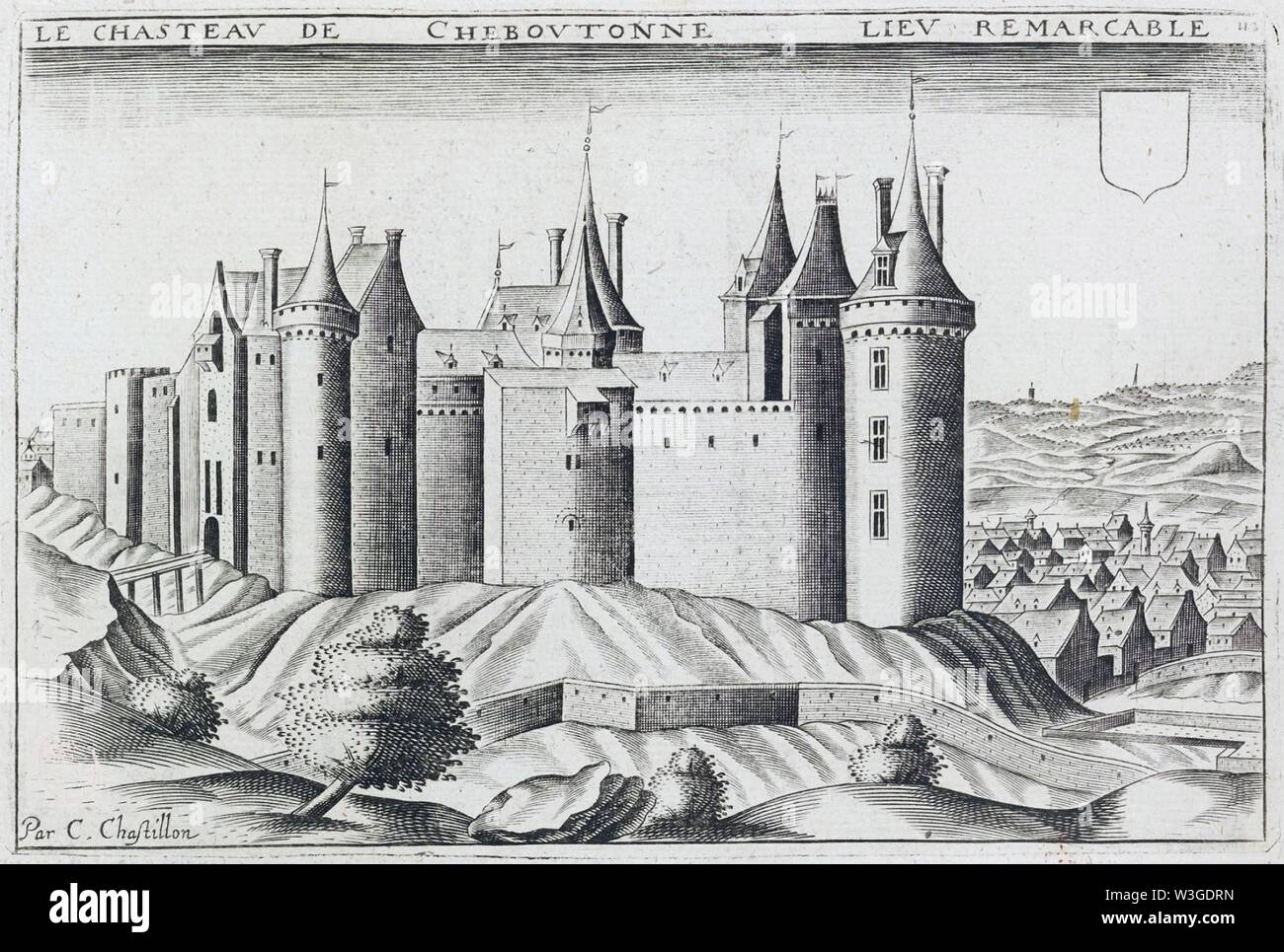 Château de Chef-boutonne. Banque D'Images