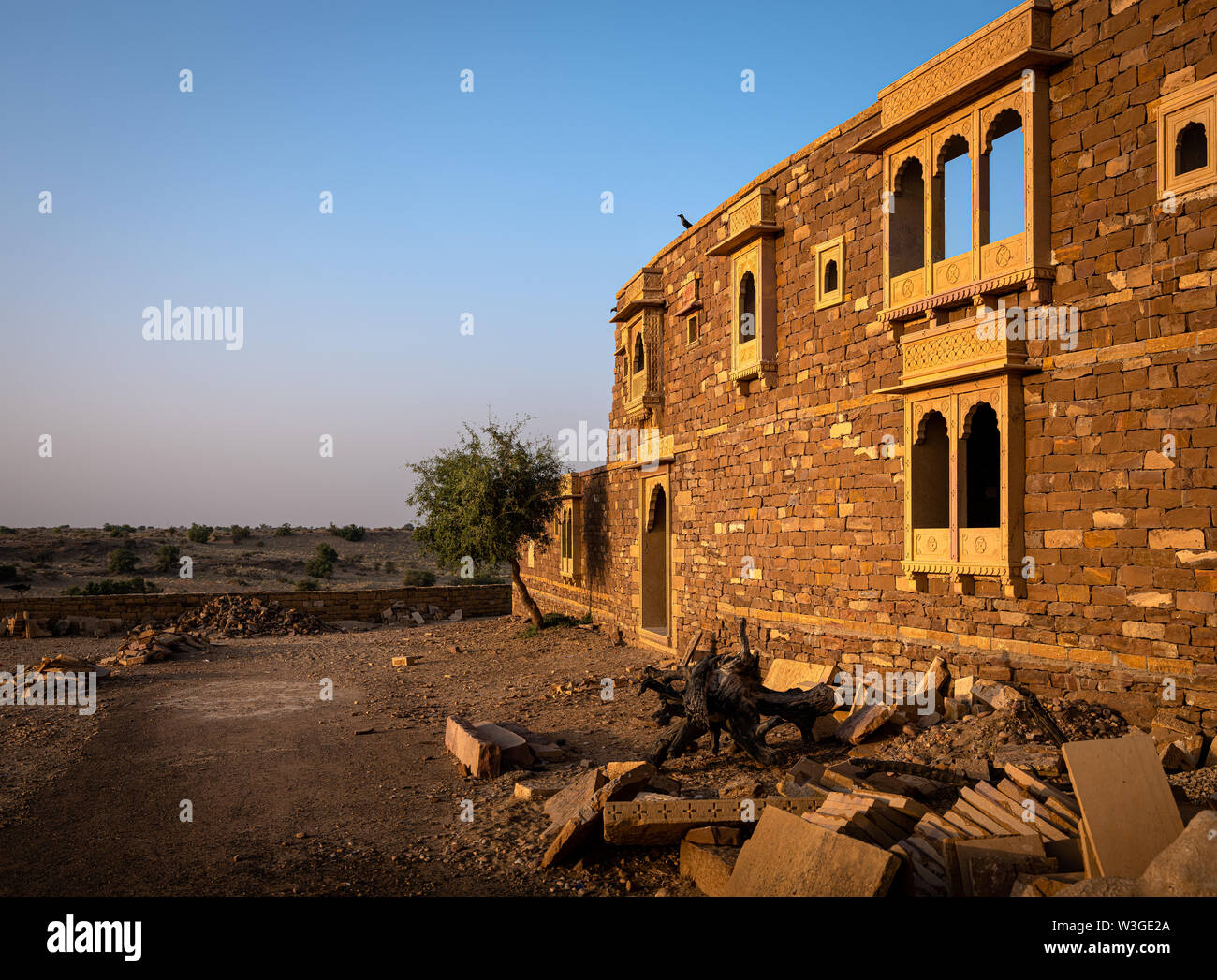JAISALMER, INDE - circa 2018 Novembre : Voir Khabha Fort, à l'extérieur de la ville de Jaisalmer. Jaisalmer est également appelé 'la Ville d'or, et il est situé dans la région de Raja Banque D'Images