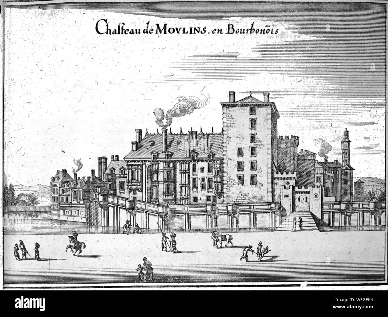 Château de Moulins 15042. Banque D'Images