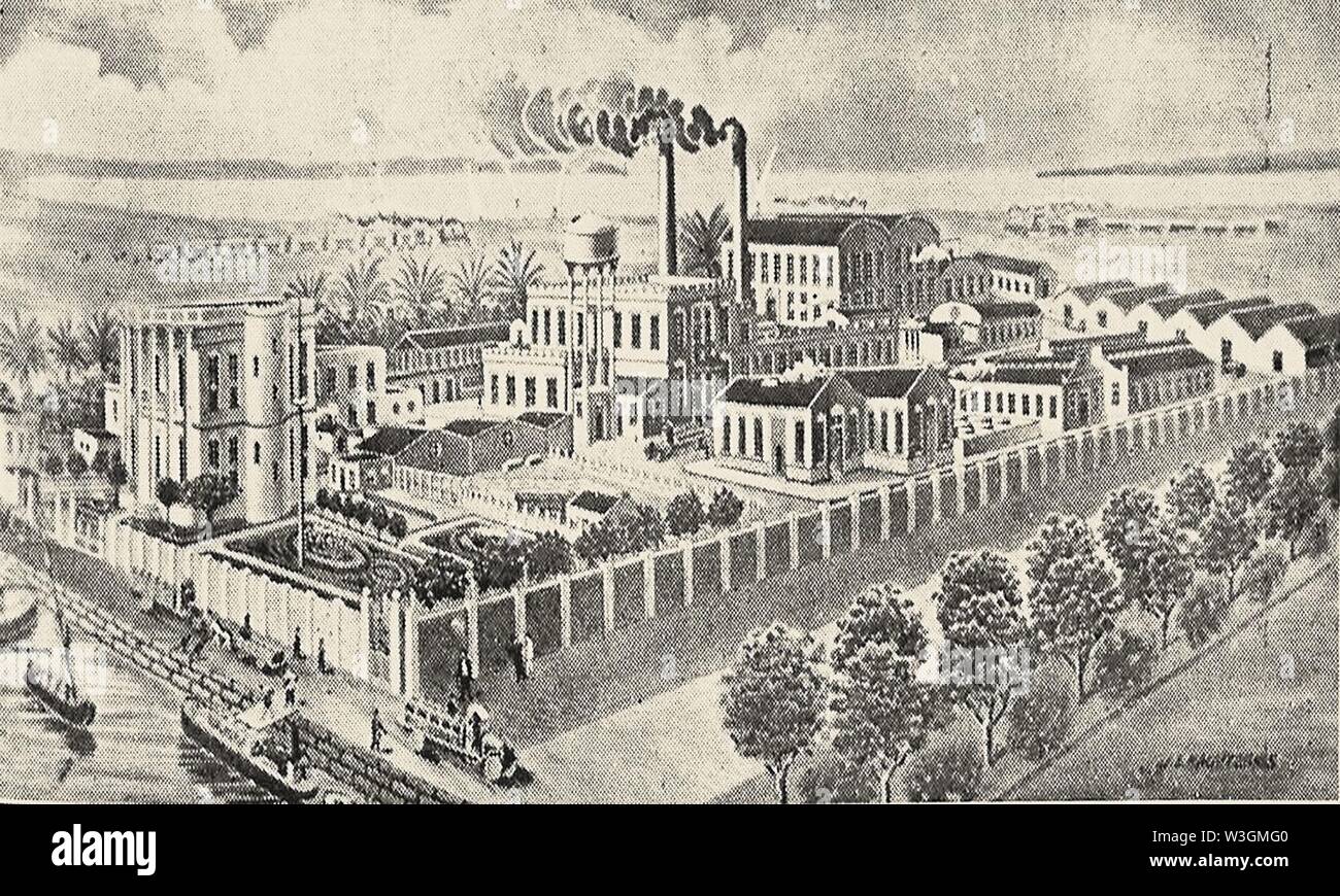 Chromolithographic et papier de l'usine M. K. I. Lagoudakis & Co à Alexandria (ch. 1902). Banque D'Images