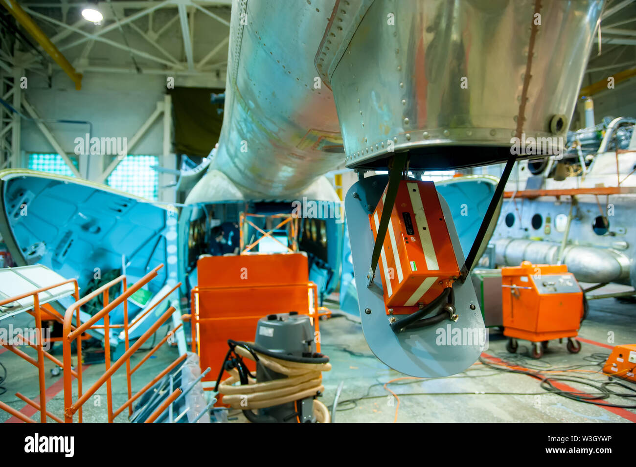 Les enregistreurs de données de vol d'un avion. Les boîtes noires Banque D'Images